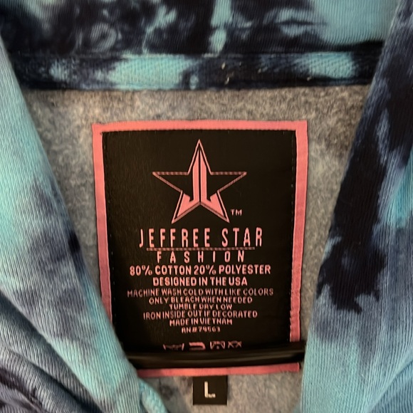 Blue Tie-Dye Women's Hoodie - Picture 3 of 7